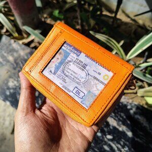 Genuine Leather Palm Wallet for Women with RFID Blocking